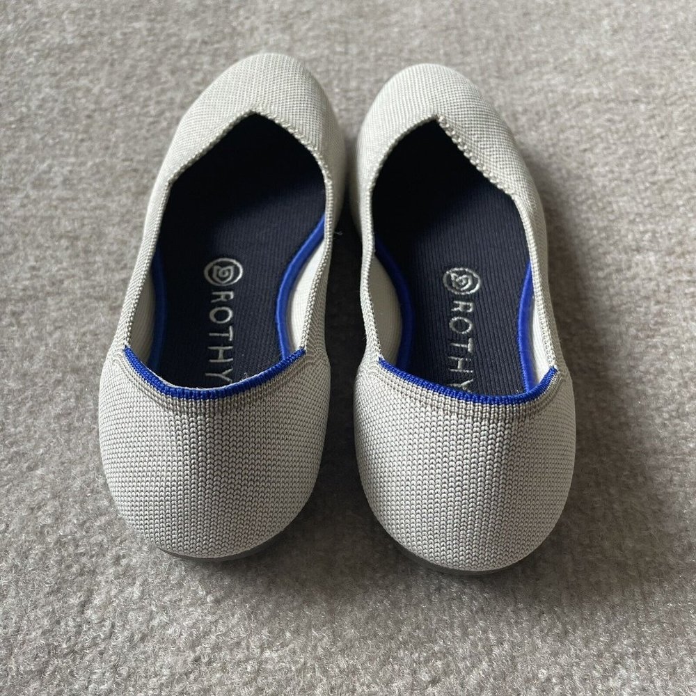 Rothy’s Shoes Womens Size 7.5 Taupe Gray/Beige The Flat Casual Knit Ballet Flats - Picture 4 of 13